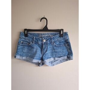 2/$18 Jean Shorts American Eagle Sz 2 Y2K Low Rise Polka Dot Festival Western